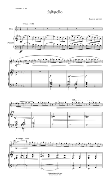 Saltarello for flute & piano (arr. Editions Glenn Michael, Caracas, Venezuela)