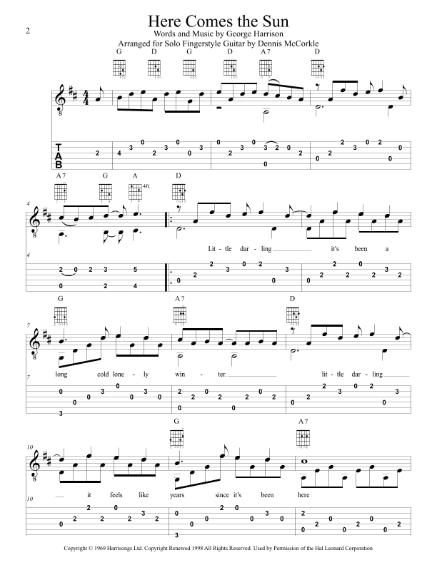 Here Comes The Sun (arr. Dennis McCorkle)