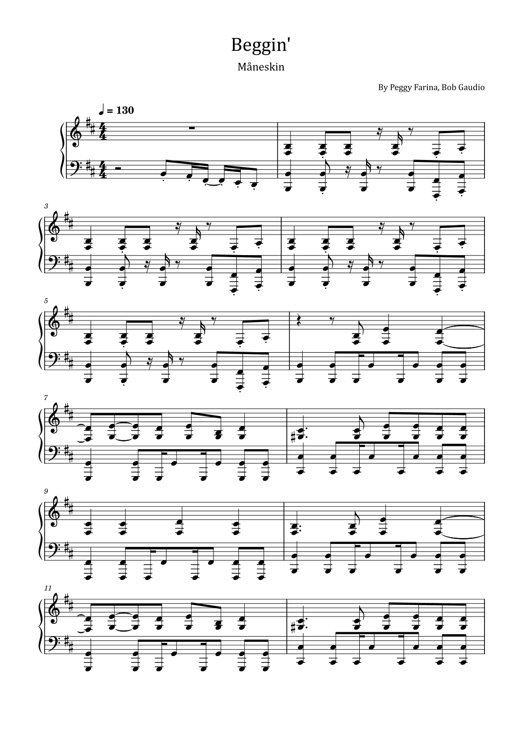 Beggin' (arr. poon)