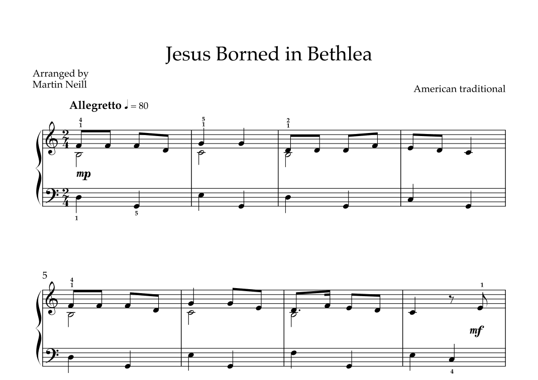 Jesus Borned in Bethlea (arr. Martin Neill)