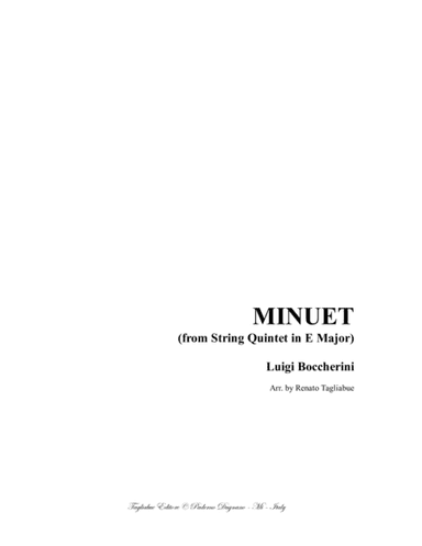 Boccherini - MINUET and TRIO - (from String Quintet in E Major) - Arr. for Piano (arr. R. Tagliabue)