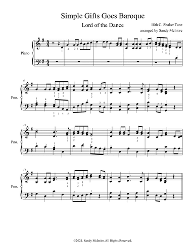 Simple Gifts Goes Baroque (arr. Sandy McIntire)