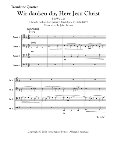 Wir danken dir, Herr Jesu Christ (arr. John Benoit)