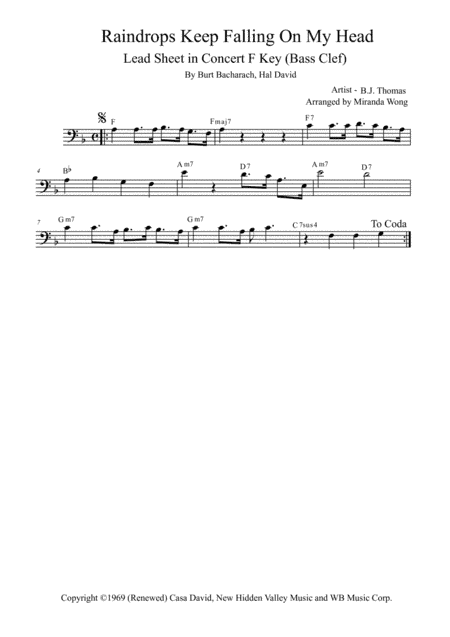 Raindrops Keep Fallin' On My Head (arr. Miranda Wong)