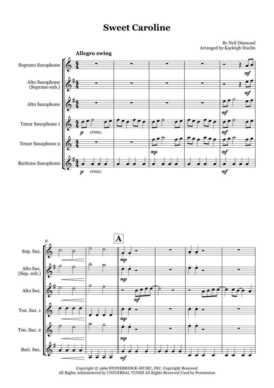 Sweet Caroline (arr. Kayleigh Huelin)