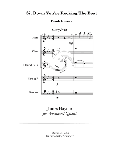 Sit Down You're Rockin' The Boat (arr. James Haynor)