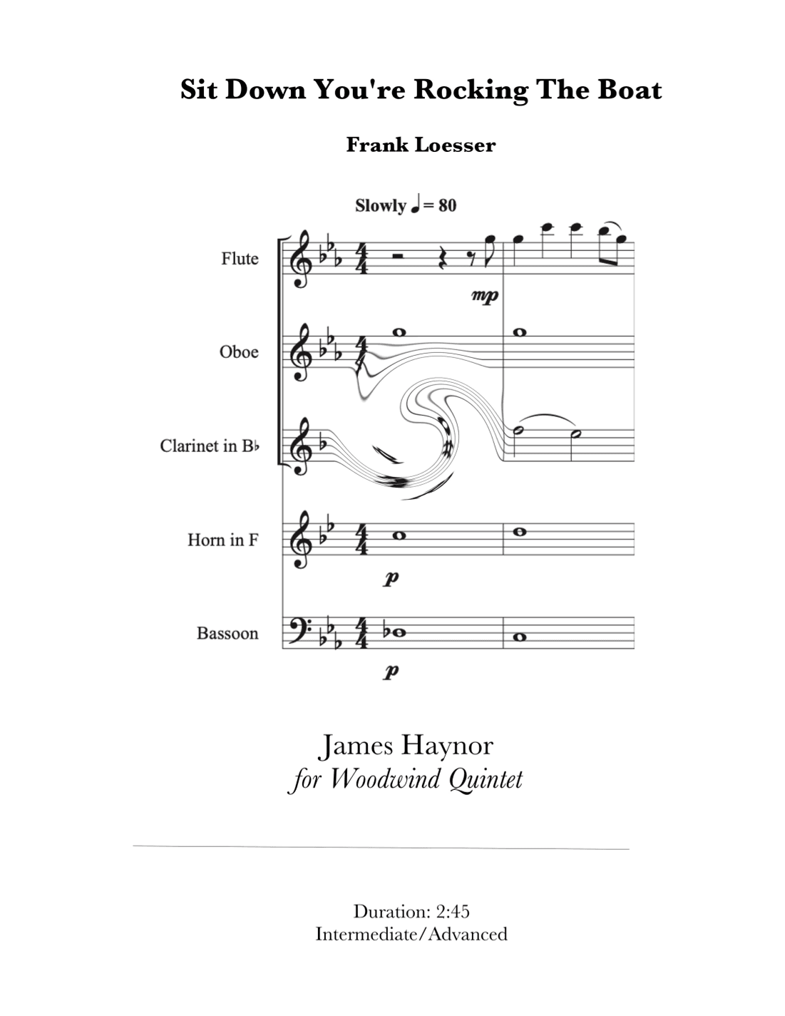 Sit Down You're Rockin' The Boat (arr. James Haynor)