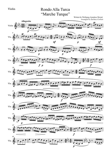Rondo Alla Turca (Turkish March) (arr. Zachary Corbett)