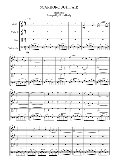 SCARBOROUGH FAIR (arr. Brian Hardy Bacchus Quartet)