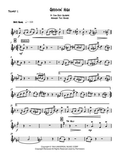 Groovin' High (arr. Tony Benade)