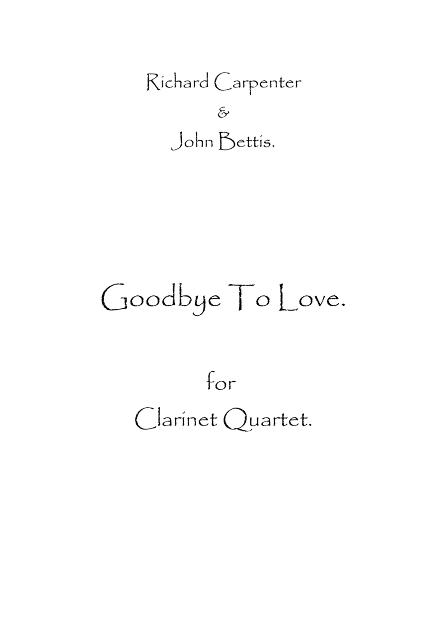 Goodbye To Love (arr. Spence Bundy)