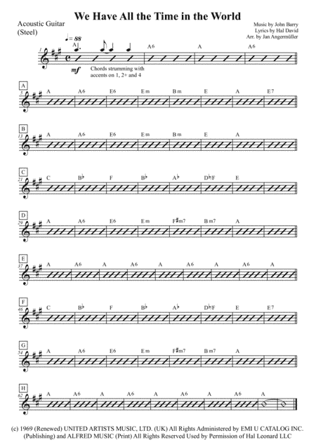 We Have All The Time In The World (arr. Jan Angermüller)