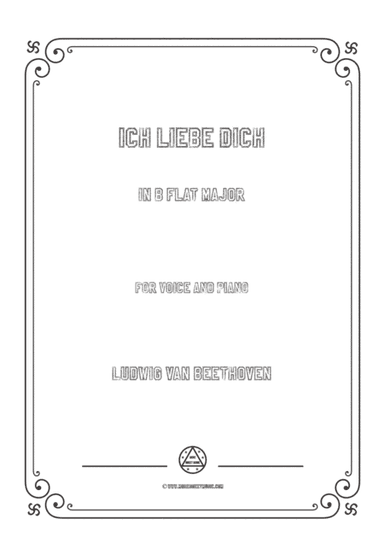 Beethoven-Ich liebe dich in B flat Major,for voice and piano (arr. MSM)