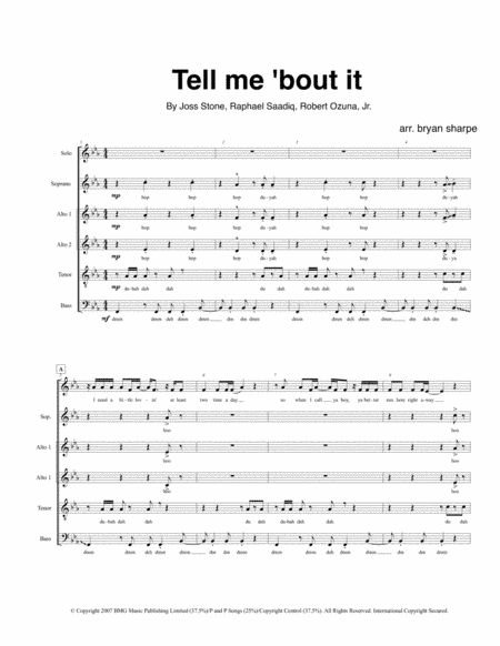 Tell Me 'bout It (arr. Bryan Sharpe)