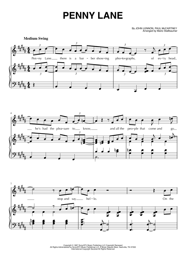 Penny Lane (arr. Mario Stallbaumer)
