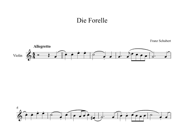 Die Forelle - Franz Schubert (Violin) (arr. Digital Book Music)