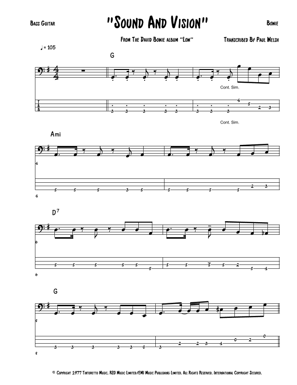 Sound And Vision (arr. Accubass)
