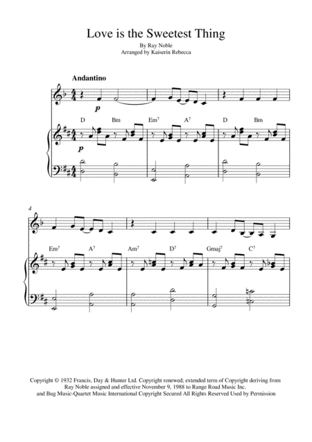 Love Is The Sweetest Thing (arr. Kaiserin Rebecca)