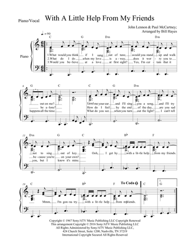 With A Little Help From My Friends (arr. William H Hayes)