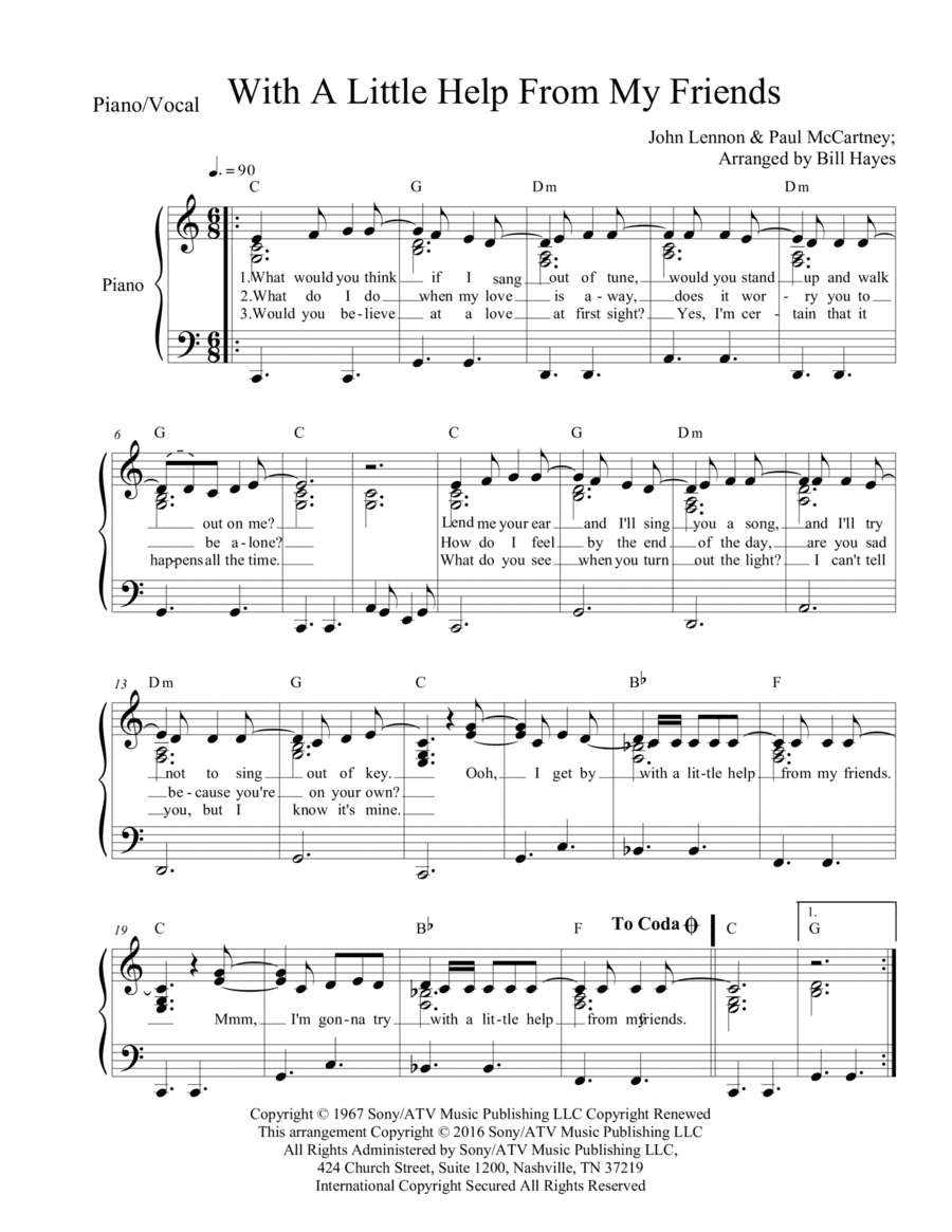 With A Little Help From My Friends (arr. William H Hayes)