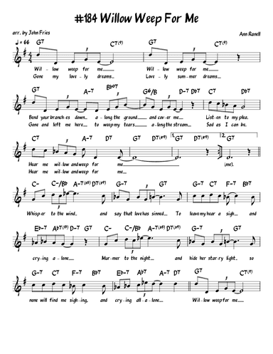 Willow Weep For Me (arr. John Fries)