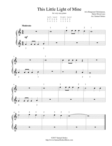 This Little Light of Mine - very easy piano (arr. Samuel Stokes)