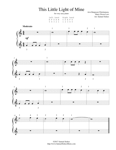 This Little Light of Mine - very easy piano (arr. Samuel Stokes)