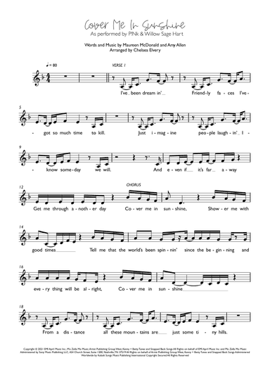 Cover Me In Sunshine (arr. Chelsea Elvery)