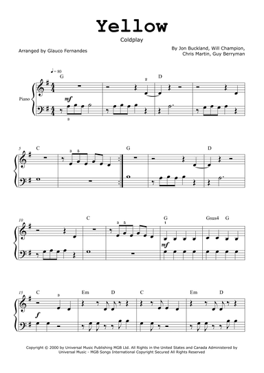 Yellow (arr. Glauco Fernandes)