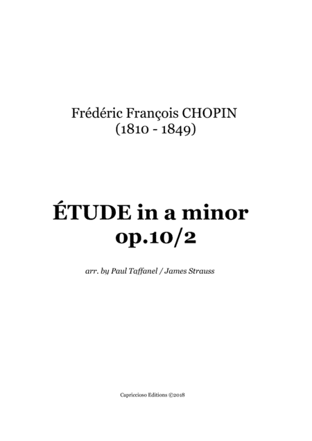 Étude in A minor op.10 no.2 (arr. Paul Taffanel, James Strauss)