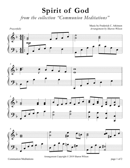Spirit of God, Descend upon My Heart (LARGE PRINT Piano Solo) (arr. Sharon Wilson)