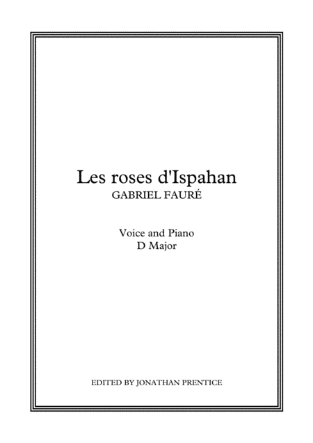 Les roses d'Ispahan (D Major) (arr. Jonathan Prentice)
