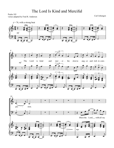 The Lord Is Kind and Merciful (Psalm 103), Carl Johengen