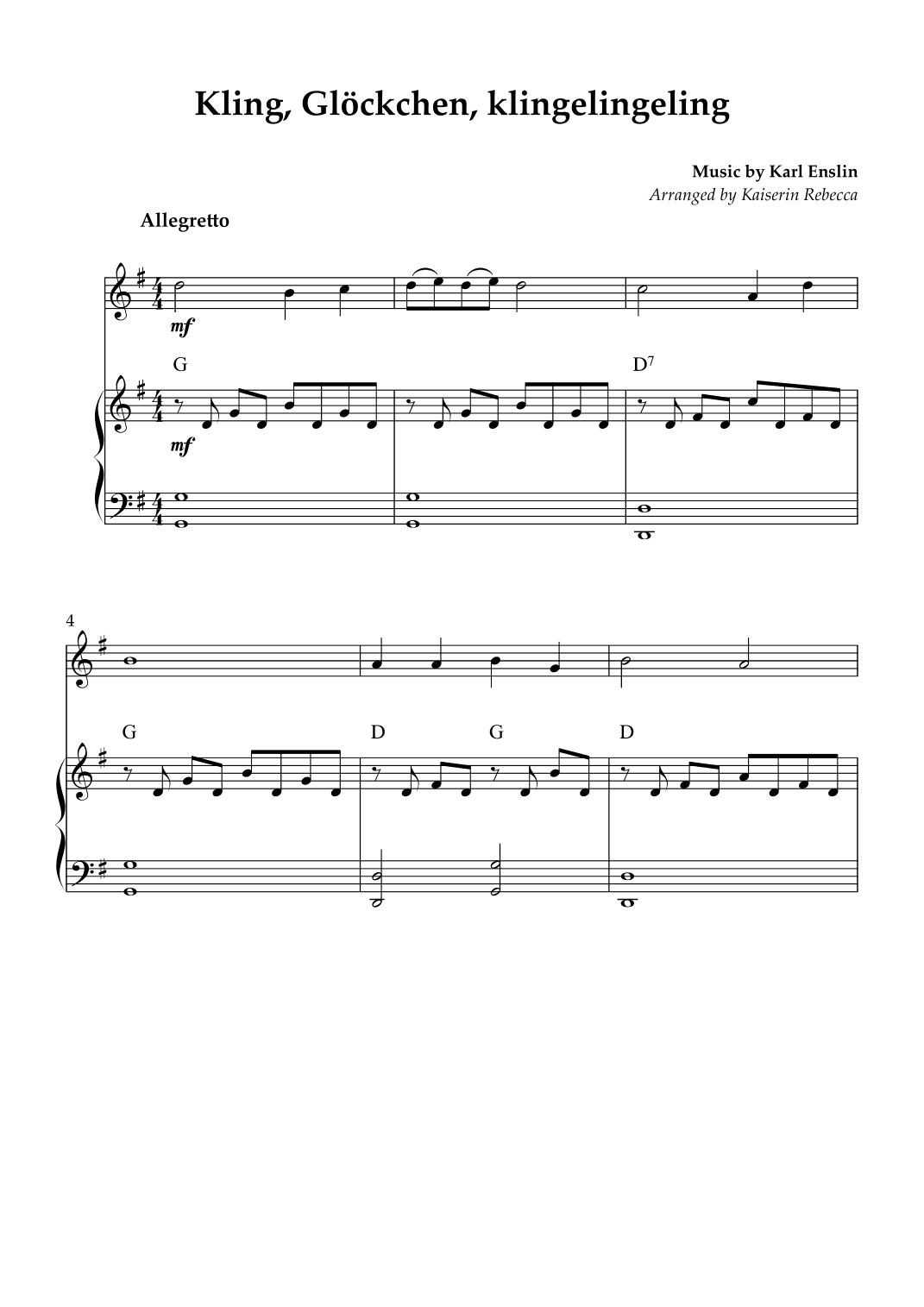 Kling, Glöckchen, klingelingeling (arr. Kaiserin Rebecca)