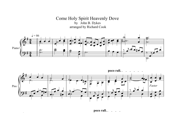 Come Holy Spirit Heavenly Dove (arr. Richard Cook)