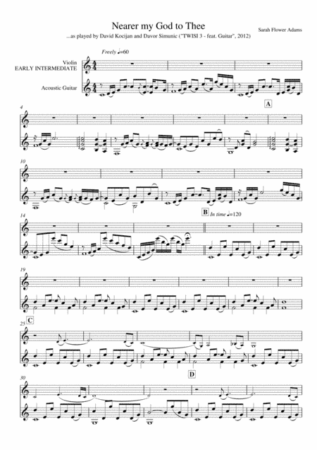 Nearer my God to Thee (guitar & violin) - EARLY/INTERMEDIATE (arr. David Kocijan & Davor Simunic)
