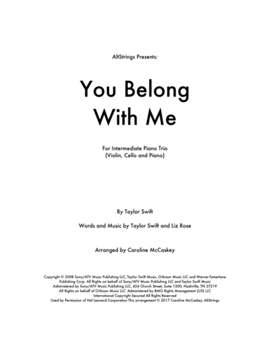 You Belong With Me (arr. Caroline McCaskey)