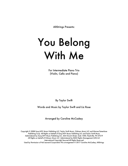 You Belong With Me (arr. Caroline McCaskey)