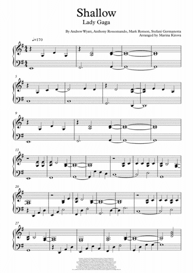 Shallow (arr. Arranged by Marina Kirova)