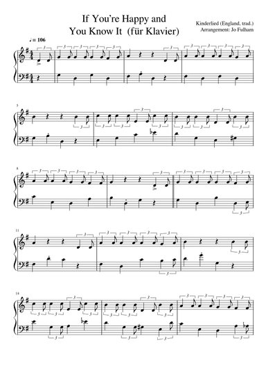 If You’re Happy and You Know It (für Klavier) (arr. Jo Fulham)