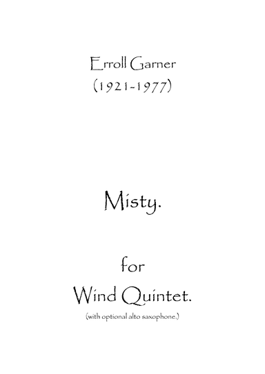 Misty (arr. Spencer Bundy)