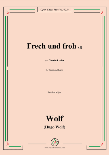 Wolf-Frech und froh I,in A flat Major,IHW10 No.16 (arr. OSM Press)