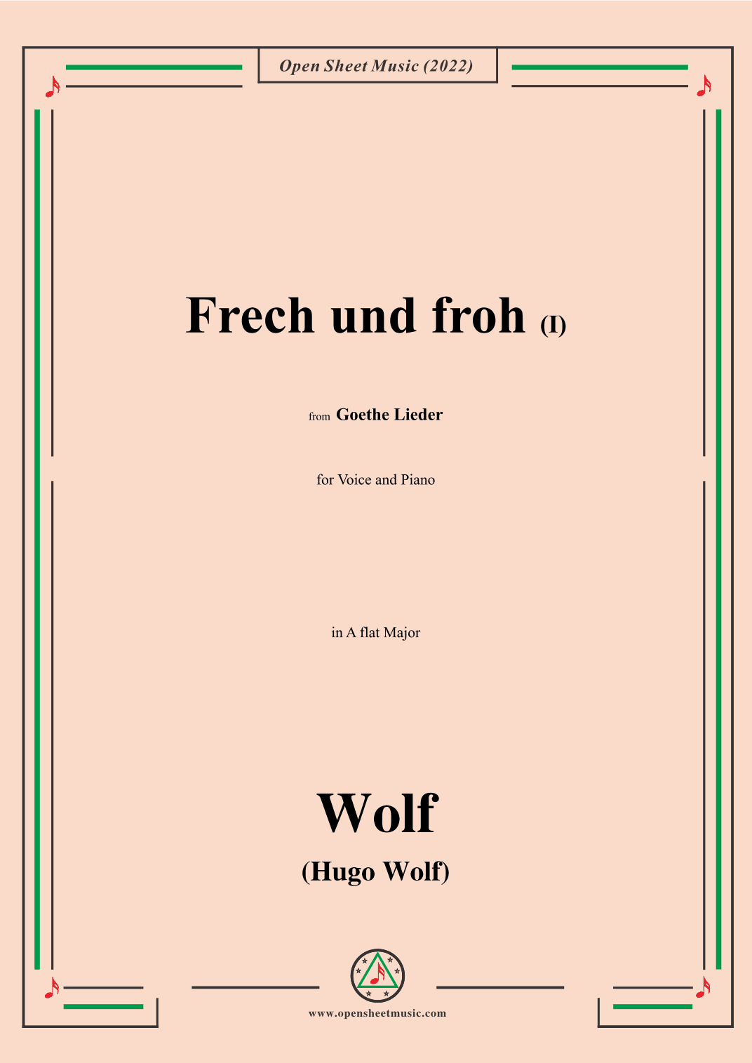 Wolf-Frech und froh I,in A flat Major,IHW10 No.16 (arr. OSM Press)