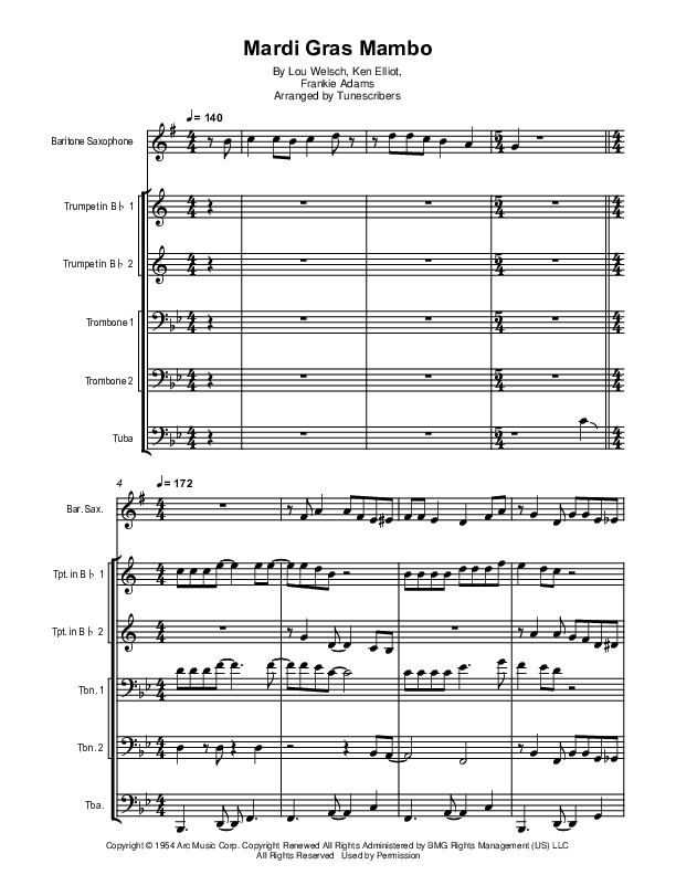 Mardi Gras Mambo (arr. Tunescribers)