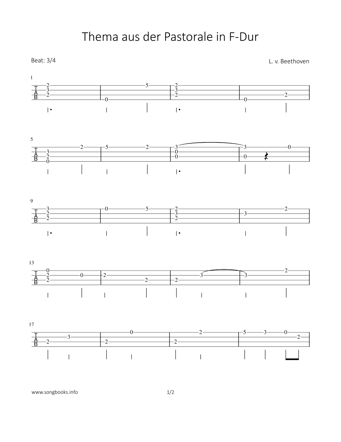 Thema aus der Pastorale in F-Dur (arr. Bettina Schipp)