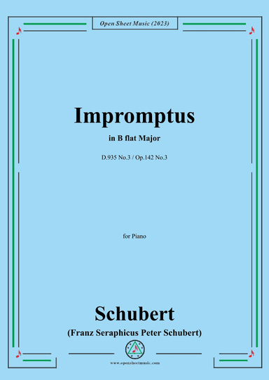 Schubert-Impromptus,in B flat Major,Op.142 No.3 (arr. OSM Press)