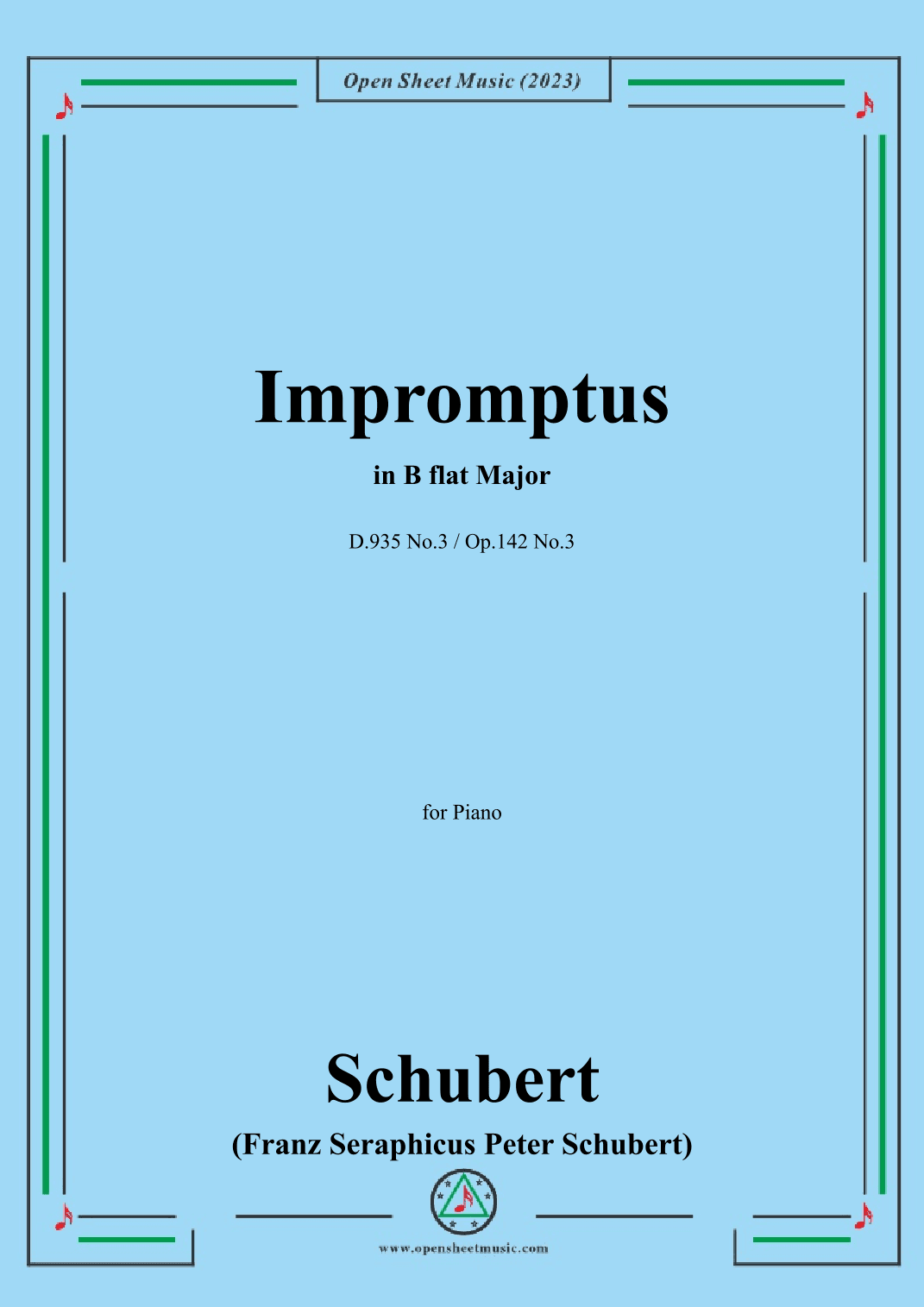 Schubert-Impromptus,in B flat Major,Op.142 No.3 (arr. OSM Press)