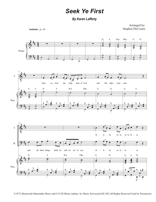 Seek Ye First (arr. Stephen DeCesare)