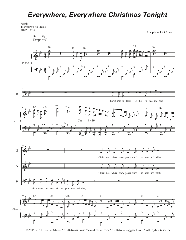 Everywhere, Everywhere Christmas Tonight (Vocal Trio - (SAB)