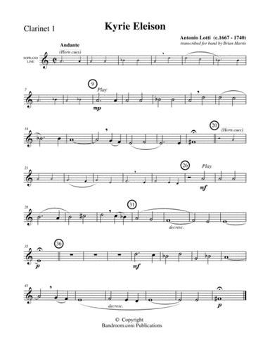 KYRIE ELEISON  (concert band, medium easy, score, parts & license to copy) (arr. Brian Harris)